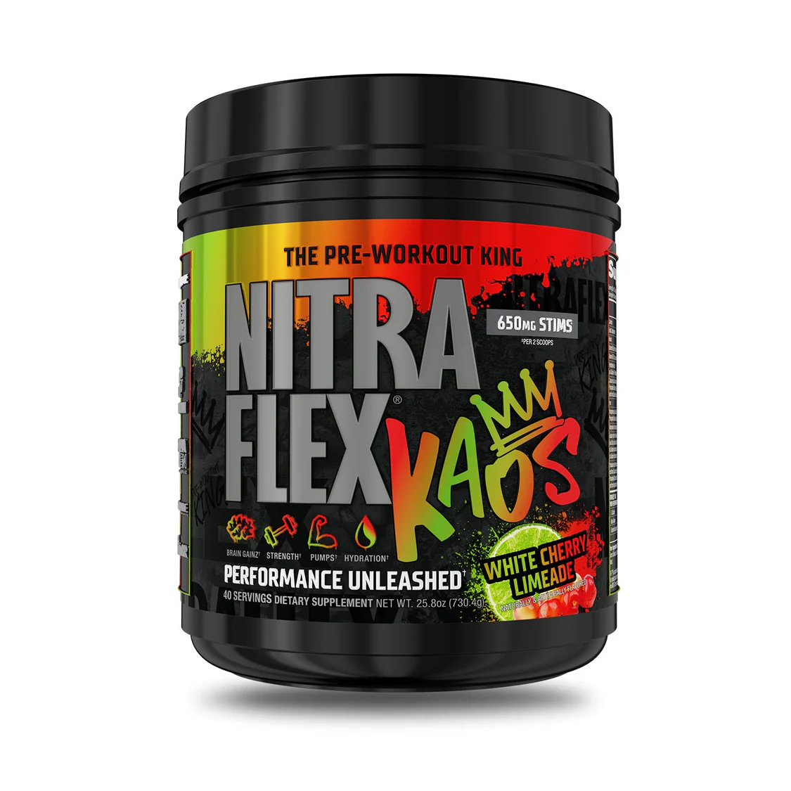 NITRAFLEX-KAOS-WHITE-CHERRY-LIMEADE.webp NITRAFLEX KAOS - Preentreno - Imagen 1