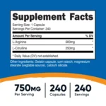 Nutricost L-Arginina L-Citrulina - Imagen 2